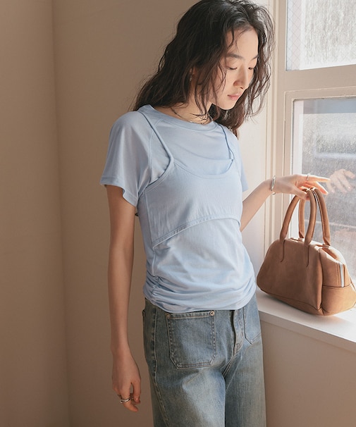 レイヤードキャミソールセットTシャツ