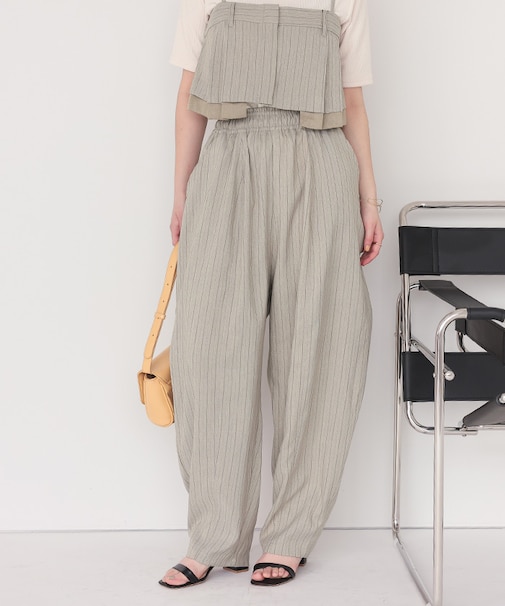 ヘリンボーンストライプカーブパンツ