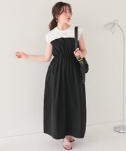 布帛ドッキング撥水加工ワンピース