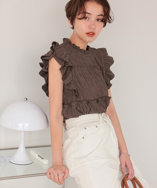 極美品24SS MUVEIL ティアードサロペット ワイドフリル34 黒