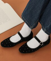 スクエアトゥバレエシューズ