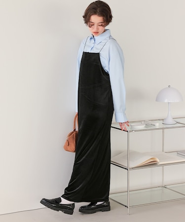 前後2wayベロアキャミソールワンピース