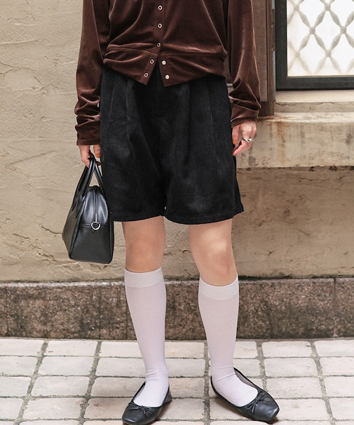 コーデュロイタックショートパンツ