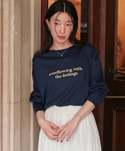 文字プリントシアーロングTシャツ