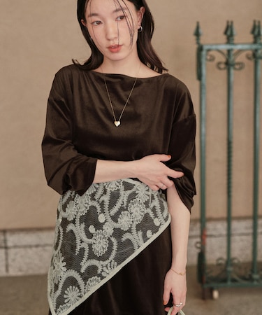 シアーベロアオーバーサイズロングTシャツ