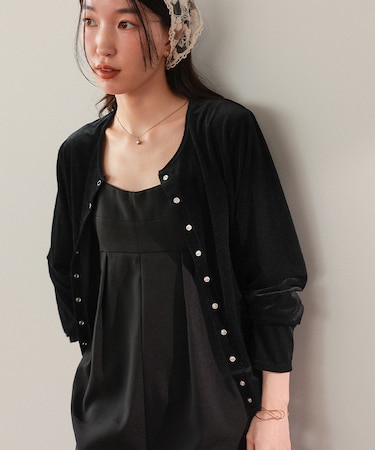 シアーベロアカーディガン