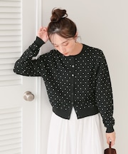 ドットジャガードニットカーディガン