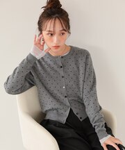 ドットジャガードニットカーディガン