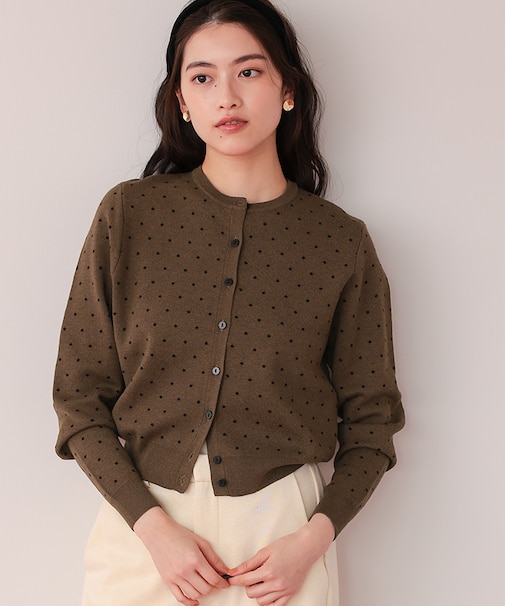 ドットジャガードニットカーディガン