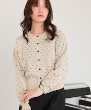 ドットジャガードニットカーディガン