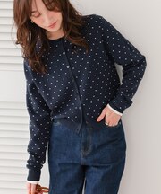 ドットジャガードニットカーディガン