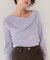 オフショルダーリブニットトップス