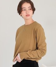 なめらか手触りカシミヤタッチクルーネックニット