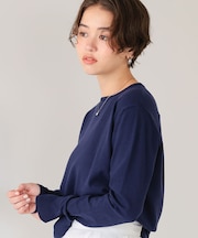 なめらか手触りカシミヤタッチクルーネックニット