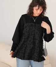 ビスチェライクドッキングペプラムトップス