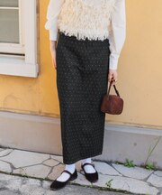 美ラインシルエットデニムスカート