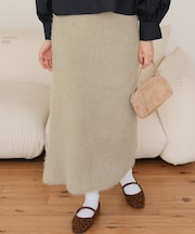 シャギーIラインニットスカート