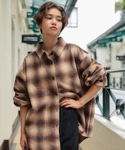 起毛チェックオーバーシャツ