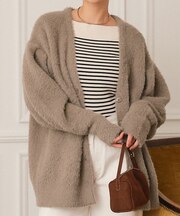ミニシャギーニットカーディガン