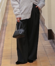 裏起毛センタープレスワイドパンツ