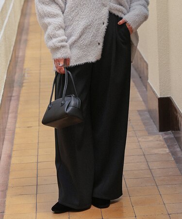 裏起毛センタープレスワイドパンツ