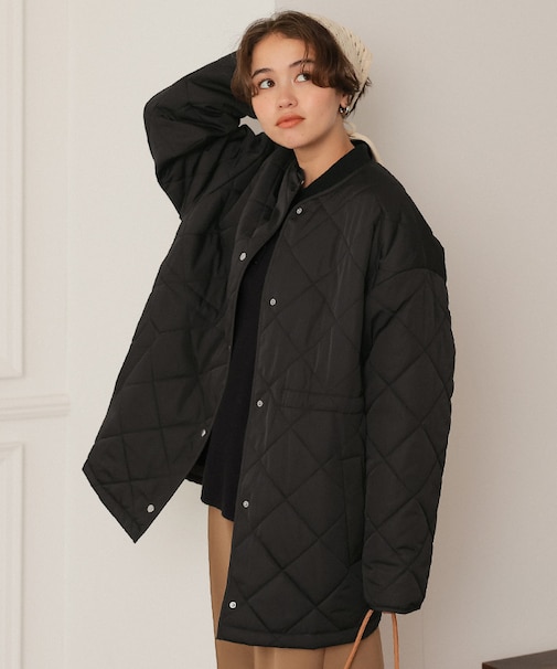 ウエストドローストリングキルティングジャケット