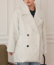 シャギーミドルダブルコクーンコート