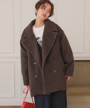 シャギーミドルダブルコクーンコート