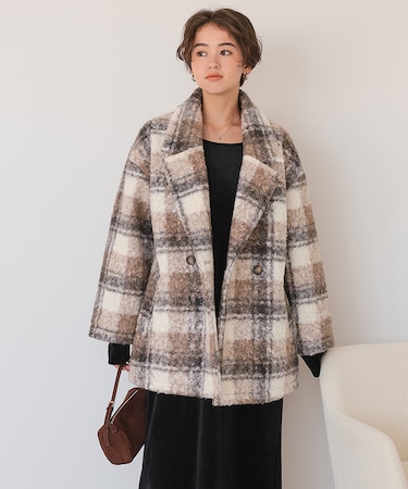 チェック柄テーラードジャケット