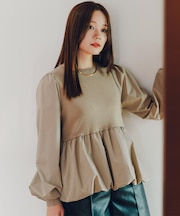 ドッキングバルーンペプラムニット/トップス