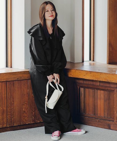 フロントファスナーフリルデザインオールインワン｜ティティベイトの