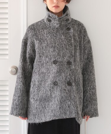 2wayカラーミドルシャギーコート