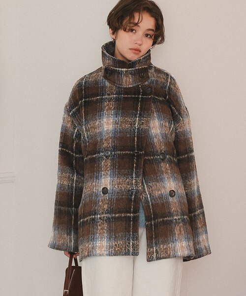 2wayカラーミドルシャギーコート｜ティティベイトの通販｜&mall