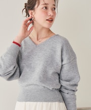 Vネックゆるっとベーシックニットトップス