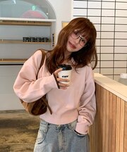 Vネックゆるっとベーシックニットトップス