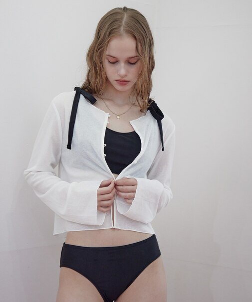 シアーショート丈トップス/ラッシュガード