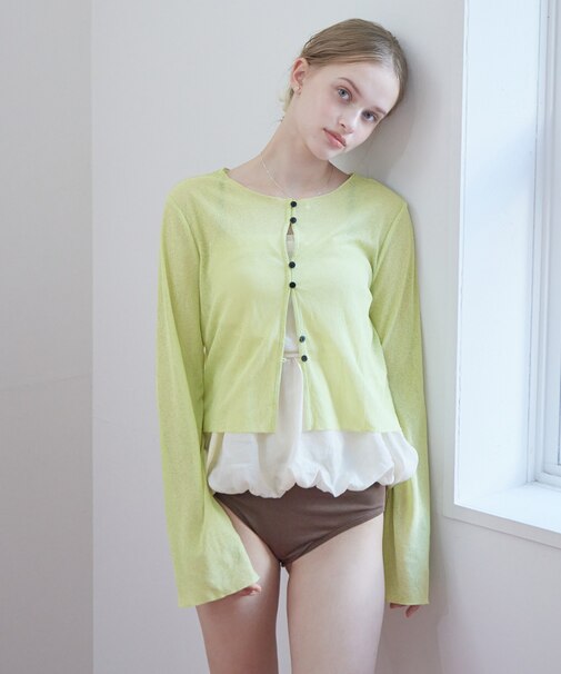 シアーショート丈トップス/ラッシュガード