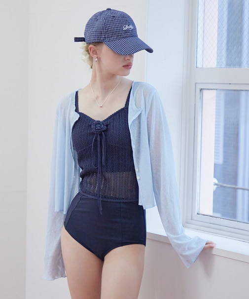 シアーショート丈トップス/ラッシュガード