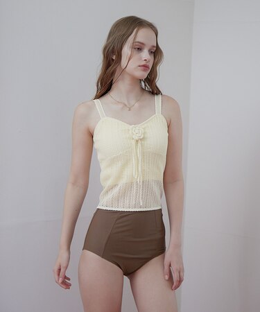 バラコサージュ付ニットビキニ/水着