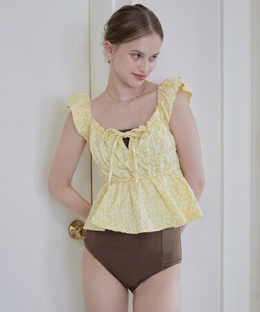 3点セット/ティアードフリルトップス付ビキニ/水着