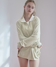 細ボーダーオーバーラガーシャツ/ラッシュガード