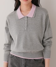 ダブルカラーデザインニット