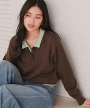 ダブルカラーデザインニット