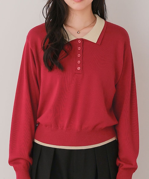 ダブルカラーデザインニット