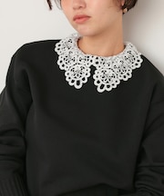 襟付きニットプルオーバー