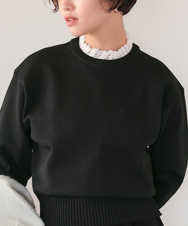 襟付きニットプルオーバー