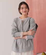 フロントジップゆるっとスウェットプルオーバー