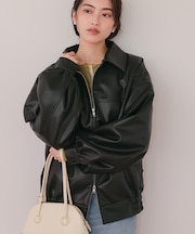 フェイクレザー/スエードオーバージャケット