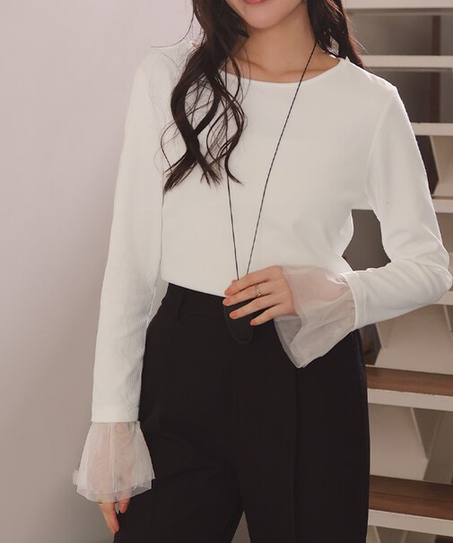 チュールフリルカフスカットソートップス