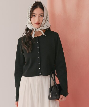 クリア釦UVケアニットカーディガン